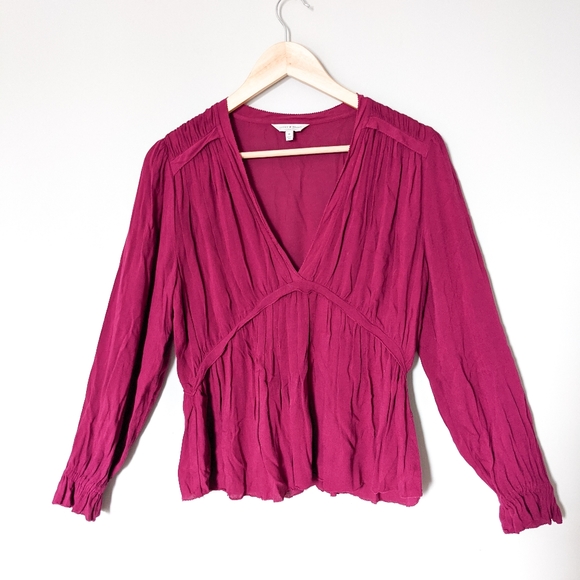 Lucky Brand Long Sleeve V Neck Blouse - Picture 2 of 4
